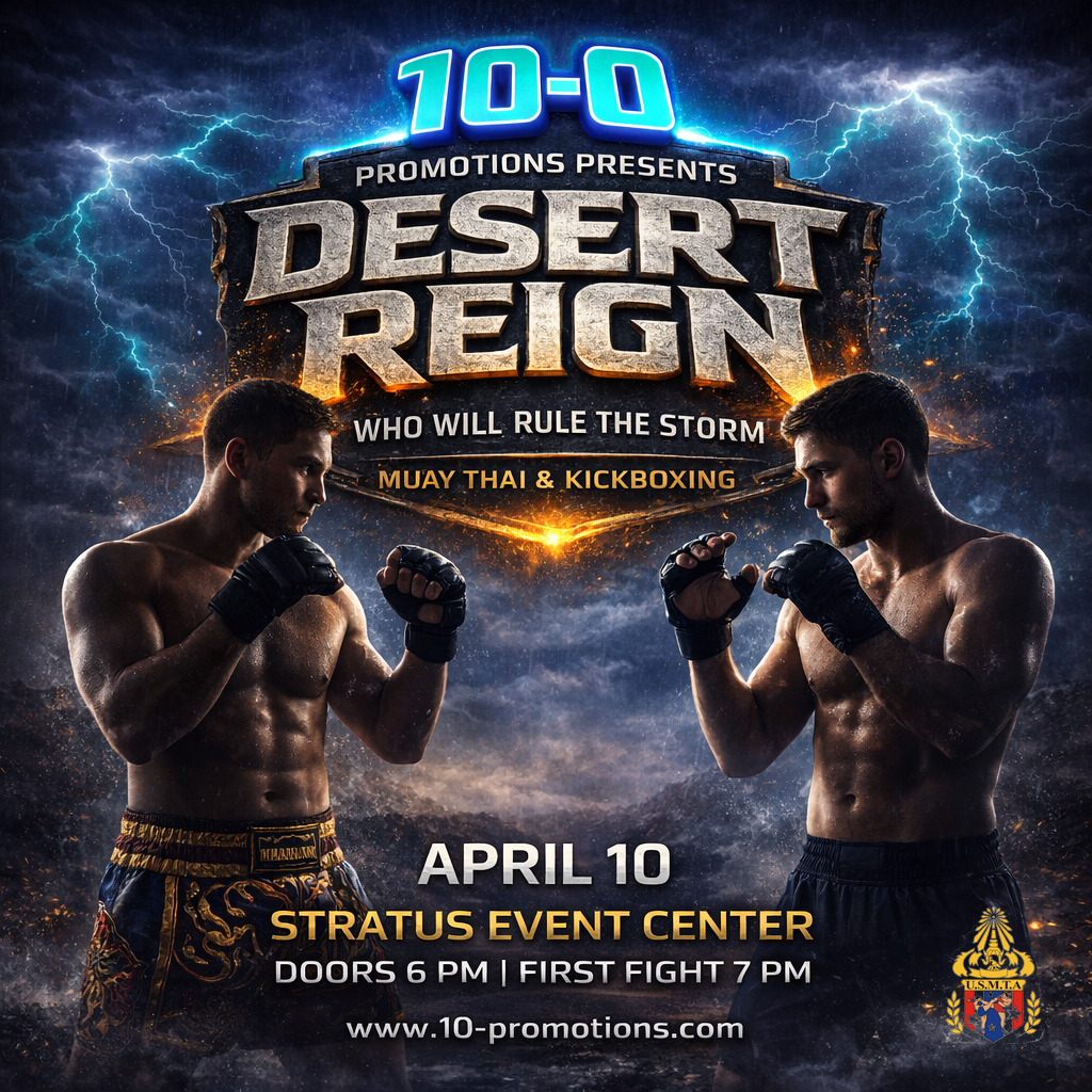 Desert Reign Muay Thai and Kickboxing Event Flyer